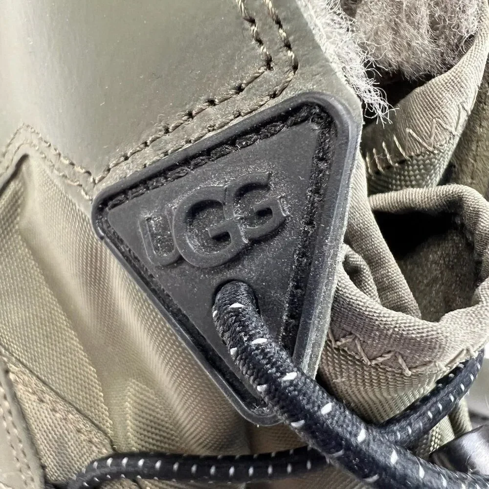 Ugg Rising Toggle Platform Ankle Boots Olive Green Size 7